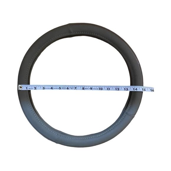 Tan PU Leather Car Steering Wheel Cover 15 Inch - Picture 3 of 5